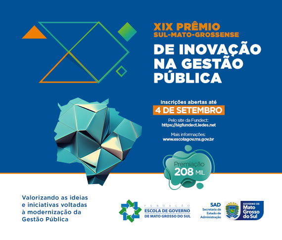 Banner décimo nono Premio sul matogrossense de inovação na gestão pública